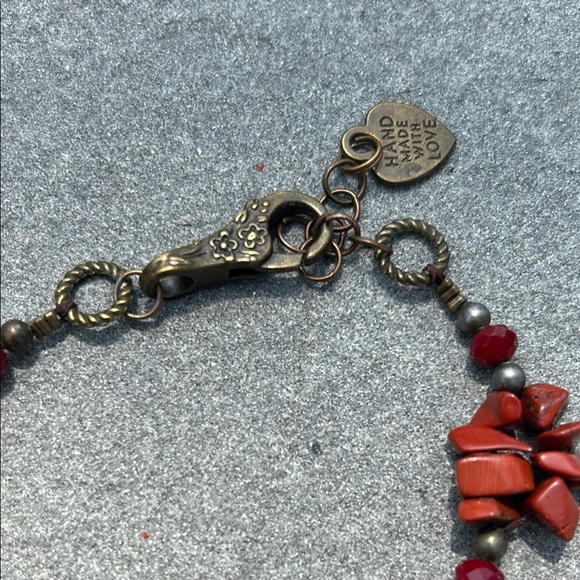 ❤️Red cornelian gemstone Necklace with Wing Pendant by a local artist - Picture 5 of 10